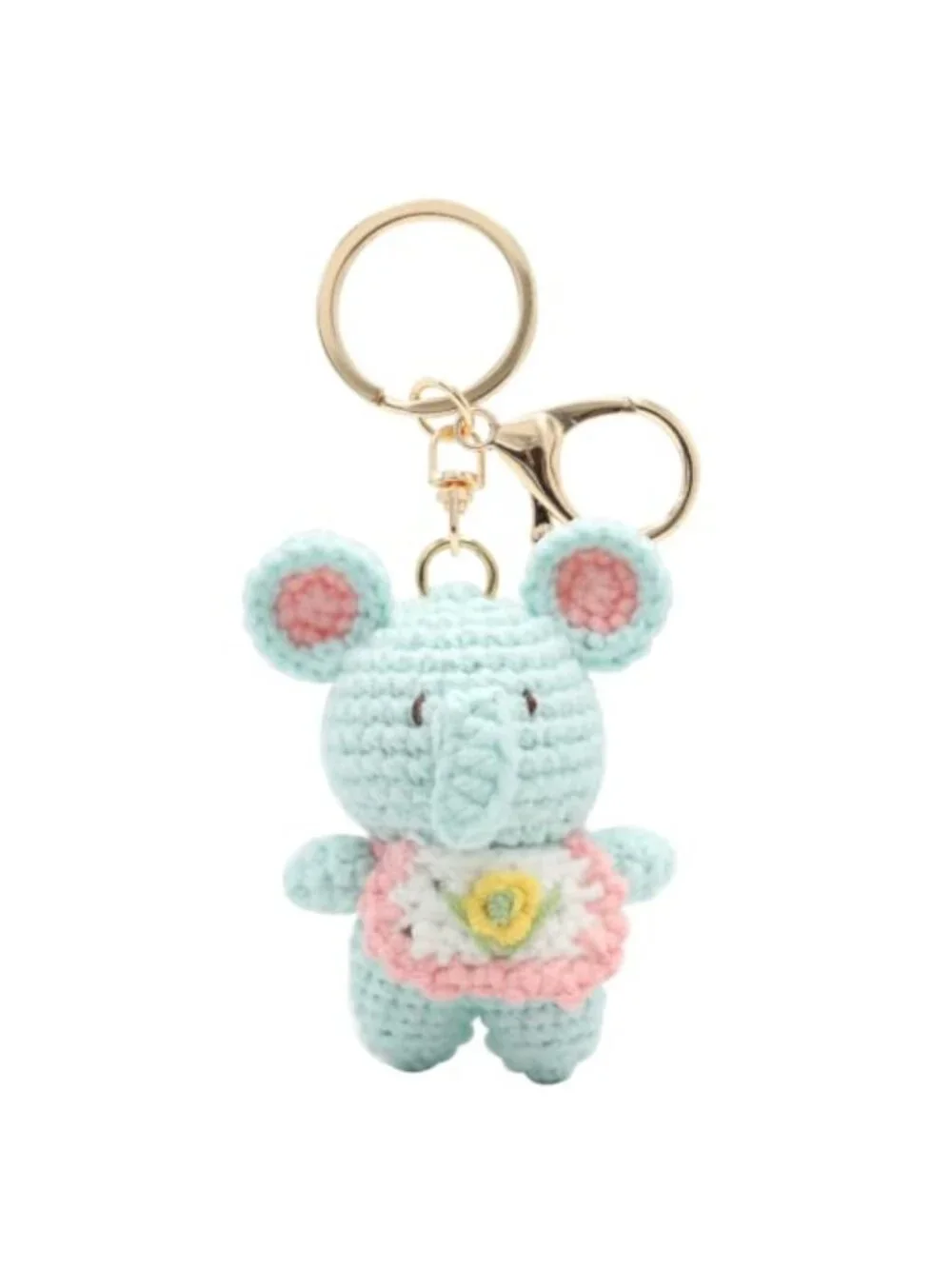 Hand Crocheted Animal Keychain Bag Charm Cotton